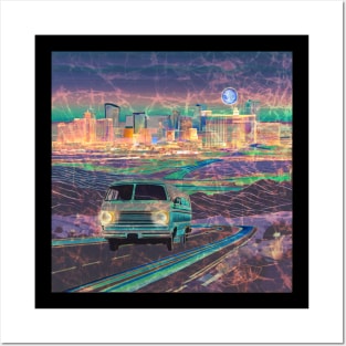 Van life Las Vegas Desert landscape overland hippie grateful dead company phish batik tie dye Posters and Art